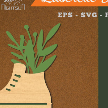 Intra απο ξύλο plywood Χρώμα wenge 3mm-4mm πάχος - Floral σε Παπούτσια Διακόσμηση με Δίασταση 20x20 cm INTRAFABR-108922566 - Image 1