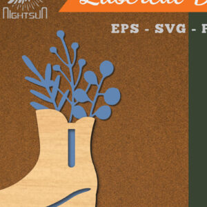 Intra απο ξύλο plywood  Χρώμα wenge 3mm-4mm πάχος - Floral σε Παπούτσια Διακόσμηση με Δίασταση 20x20 cm INTRAFABR-117705932