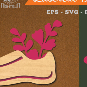 Intra απο ξύλο plywood  Χρώμα wenge 3mm-4mm πάχος - Floral σε Παπούτσια Διακόσμηση με Δίασταση 20x20 cm INTRAFABR-102731741