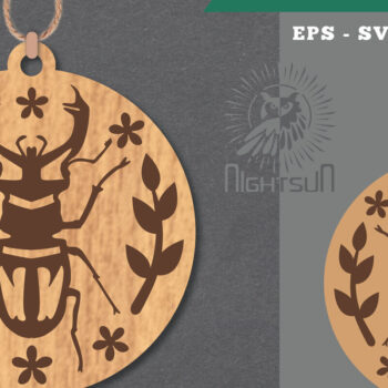 Intra απο ξύλο plywood  Χρώμα wenge 3mm-4mm πάχος - Στολίδι με λουλουδένιο έντομο 3 Δίασταση 6x6 cm INTRAFABR-108285603 - Image 1