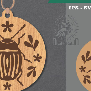 Intra απο ξύλο plywood Χρώμα wenge 3mm-4mm πάχος - Στολίδι με λουλουδένιο έντομο 4 Δίασταση 6x6 cm INTRAFABR-116372699 - Image 1