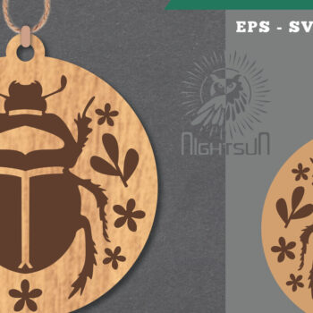 Intra απο ξύλο plywood  Χρώμα wenge 3mm-4mm πάχος - Στολίδι με λουλουδένιο έντομο 6 Δίασταση 6x6 cm INTRAFABR-88908755 - Image 1