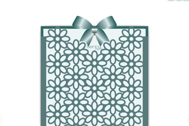 Intra απο ξύλο plywood  Χρώμα wenge 3mm-4mm πάχος - Floral προσκλητήριο Δίασταση 10x15 cm INTRAFABR-77209018