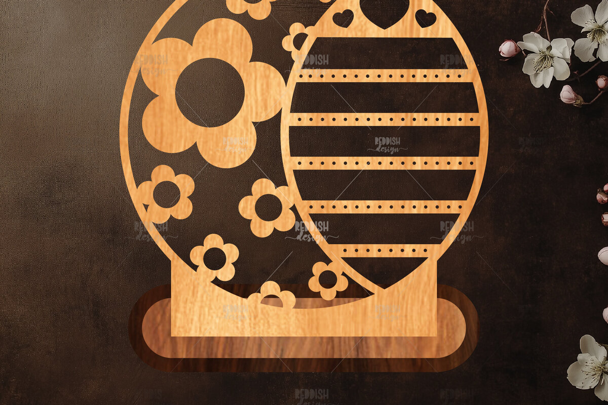 Intra απο ξύλο plywood  Χρώμα wenge 3mm-4mm πάχος - Στήριγμα κοσμημάτων Floral Δίασταση 20x20 cm INTRAFABR-73702418