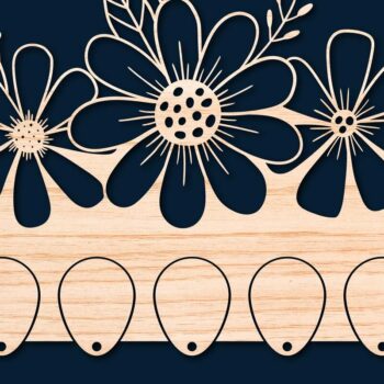 Intra απο ξύλο plywood  Χρώμα wenge 3mm-4mm πάχος - Φλοράλ Μπρελόκ Πακέτο Δίασταση 4x4 cm INTRAFABR-118402627 - Image 2