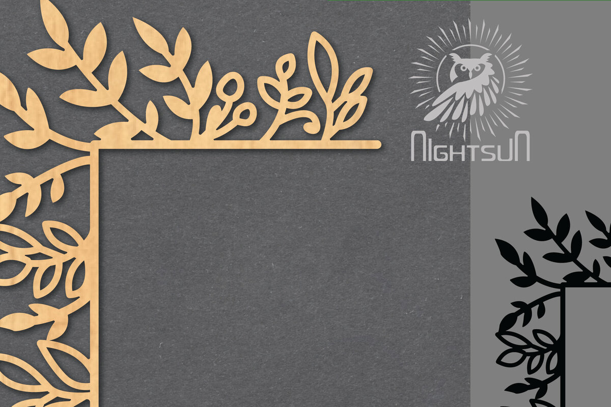 Intra απο ξύλο plywood  Χρώμα wenge 3mm-4mm πάχος - Floral Corner 1 Δίασταση 20x20 cm INTRAFABR-31974980