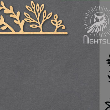 Intra απο ξύλο plywood Χρώμα wenge 3mm-4mm πάχος - Floral Corner 2 Δίασταση 20x20 cm INTRAFABR-73083978 - Image 1