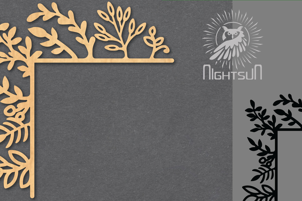 Intra απο ξύλο plywood  Χρώμα wenge 3mm-4mm πάχος - Floral Corner 2 Δίασταση 20x20 cm INTRAFABR-73083978