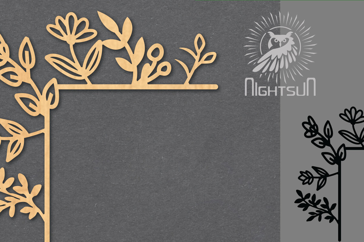 Intra απο ξύλο plywood  Χρώμα wenge 3mm-4mm πάχος - Floral Corner 4 Δίασταση 20x20 cm INTRAFABR-112592681