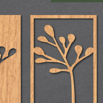 Intra απο ξύλο plywood  Χρώμα wenge 3mm-4mm πάχος - Floral διακόσμηση 3 Δίασταση 20x20 cm INTRAFABR-114827411 - Image 1