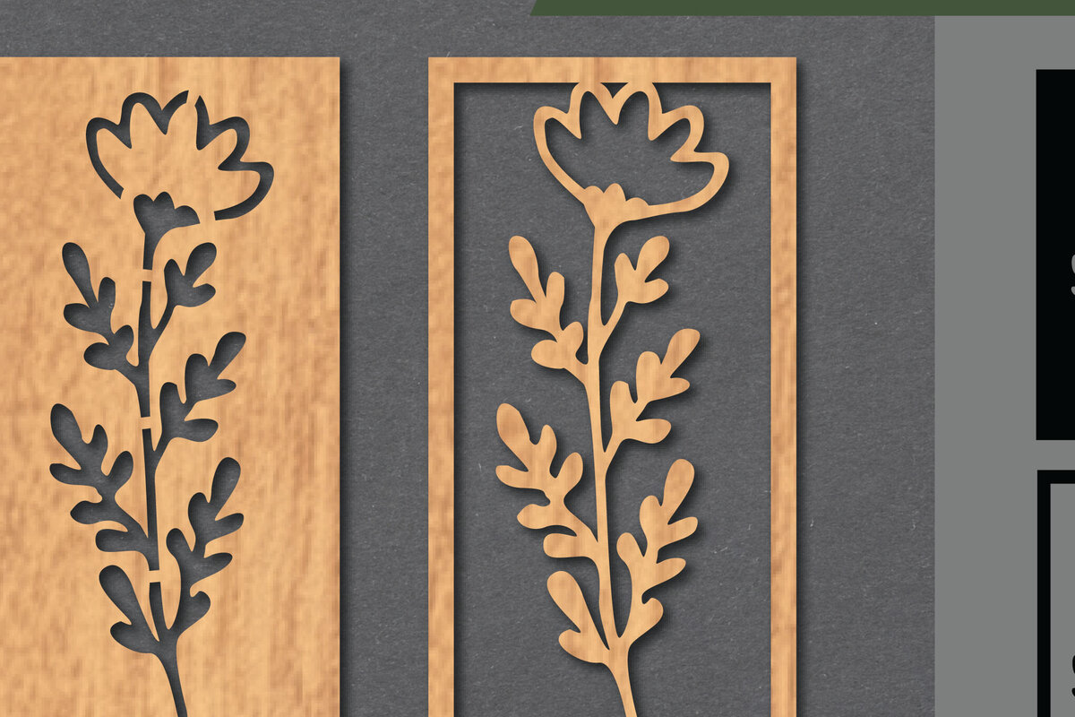Intra απο ξύλο plywood  Χρώμα wenge 3mm-4mm πάχος - Floral διακόσμηση με λέιζερ 5 Δίασταση 20x20 cm INTRAFABR-64136972
