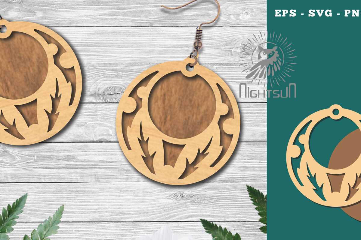 Intra απο ξύλο plywood  Χρώμα wenge 3mm-4mm πάχος - Σκουλαρίκια με φλοράλ λέιζερ 3 Δίασταση 3x3 cm INTRAFABR-123757216