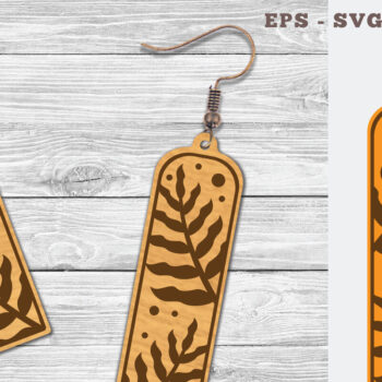 Intra απο ξύλο plywood  Χρώμα wenge 3mm-4mm πάχος - Σκουλαρίκια με φλοράλ λέιζερ 3 Δίασταση 3x3 cm INTRAFABR-116764142 - Image 1