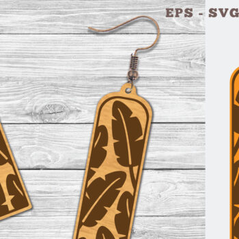 Intra απο ξύλο plywood  Χρώμα wenge 3mm-4mm πάχος - Σκουλαρίκια με φλοράλ λέιζερ 4 Δίασταση 3x3 cm INTRAFABR-45757263 - Image 1