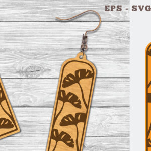 Intra απο ξύλο plywood  Χρώμα wenge 3mm-4mm πάχος - Σκουλαρίκια με φλοράλ λέιζερ 5 Δίασταση 3x3 cm INTRAFABR-99194204