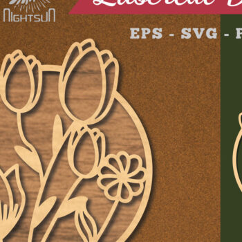 Intra απο ξύλο plywood  Χρώμα wenge 3mm-4mm πάχος - Floral Διακόσμηση σπιτιού 2 Δίασταση 20x20 cm INTRAFABR-45363174 - Image 1