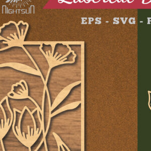 Intra απο ξύλο plywood  Χρώμα wenge 3mm-4mm πάχος - Διακόσμηση σπιτιού με φλοράλ λέιζερ 4 Δίασταση 20x20 cm INTRAFABR-123757391