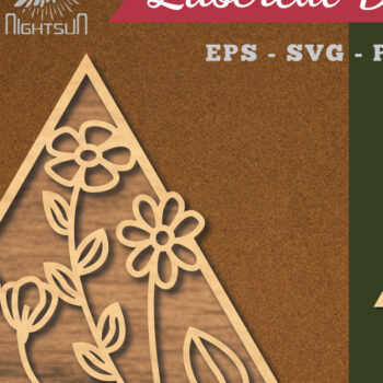 Intra απο ξύλο plywood  Χρώμα wenge 3mm-4mm πάχος - Floral Διακόσμηση σπιτιού 5 Δίασταση 20x20 cm INTRAFABR-123814192 - Image 1