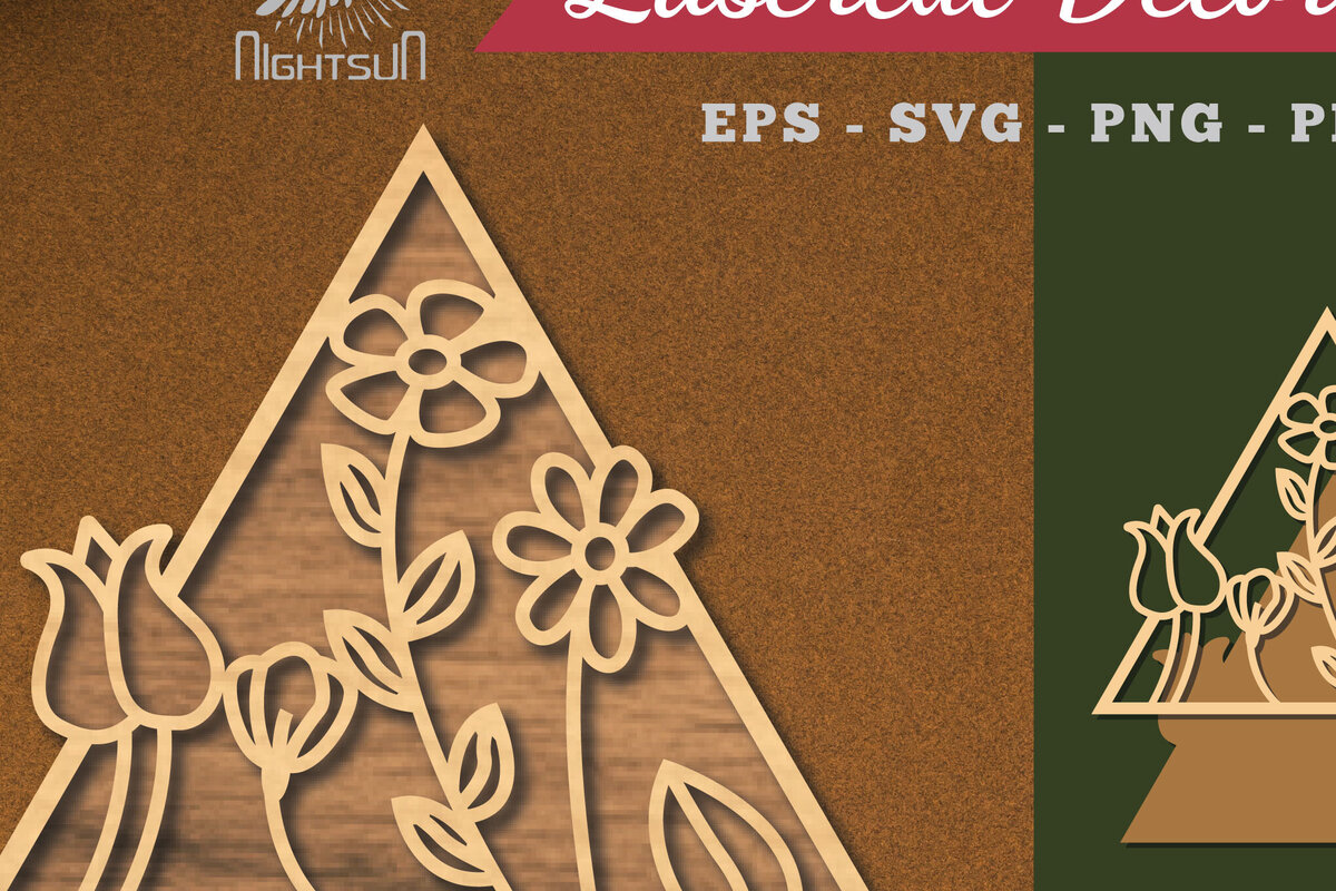 Intra απο ξύλο plywood  Χρώμα wenge 3mm-4mm πάχος - Floral Διακόσμηση σπιτιού 5 Δίασταση 20x20 cm INTRAFABR-123814192