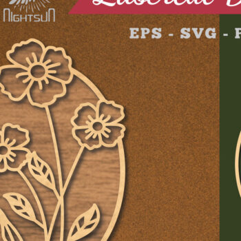 Intra απο ξύλο plywood  Χρώμα wenge 3mm-4mm πάχος - Floral Διακόσμηση σπιτιού με 6 Δίασταση 20x20 cm INTRAFABR-56157630 - Image 1