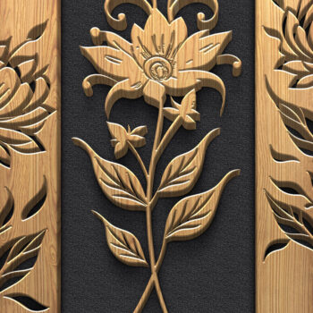 Intra απο ξύλο plywood 3mm-4mm πάχος - Πακέτο πάνελ κοπής με φλοράλ λέιζερ Δίασταση 3600x5400 cm INTRAFABR-102942108 - Image 3