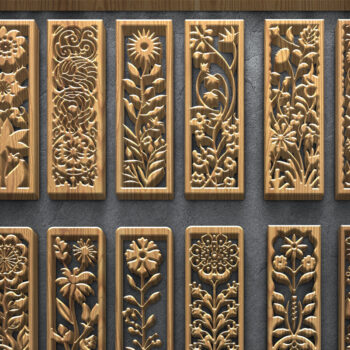 Intra απο ξύλο plywood  Χρώμα wenge 3mm-4mm πάχος - Floral σχέδια πάνελ κοπής με λέιζερ Δίασταση 3200x7200 cm INTRAFABR-118731682 - Image 1