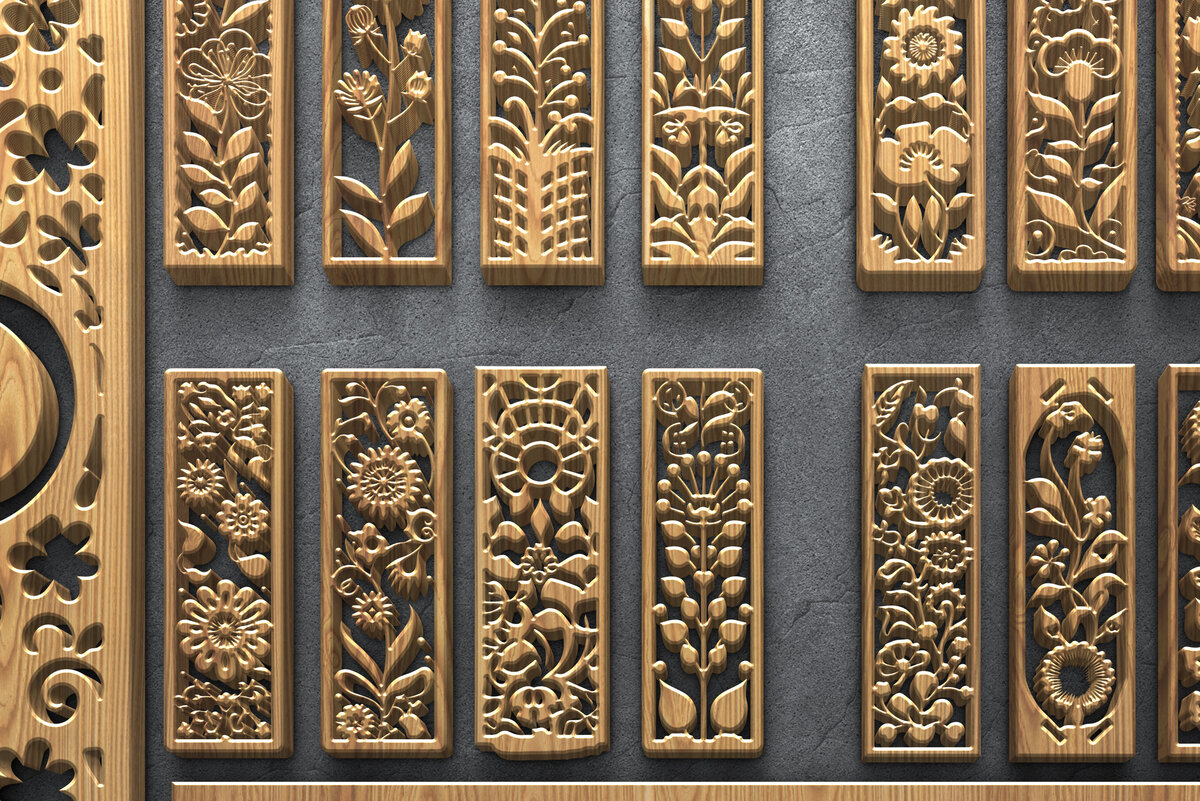 Intra απο ξύλο plywood  Χρώμα wenge 3mm-4mm πάχος - Πακέτο με φλοράλ Panel Δίασταση 3200x7200 cm INTRAFABR-121663747