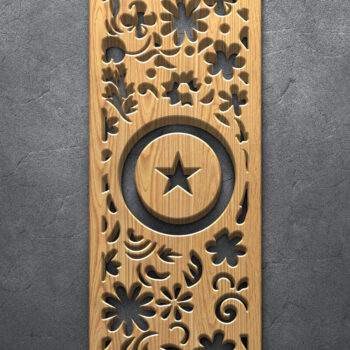 Intra απο ξύλο plywood  Χρώμα wenge 3mm-4mm πάχος - Πακέτο με φλοράλ Panel Δίασταση 3200x7200 cm INTRAFABR-121663747 - Image 3