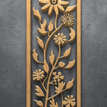 Intra απο ξύλο plywood  Χρώμα wenge 3mm-4mm πάχος - Πακέτο με φλοράλ Panel Δίασταση 3200x7200 cm INTRAFABR-25664039 - Image 3