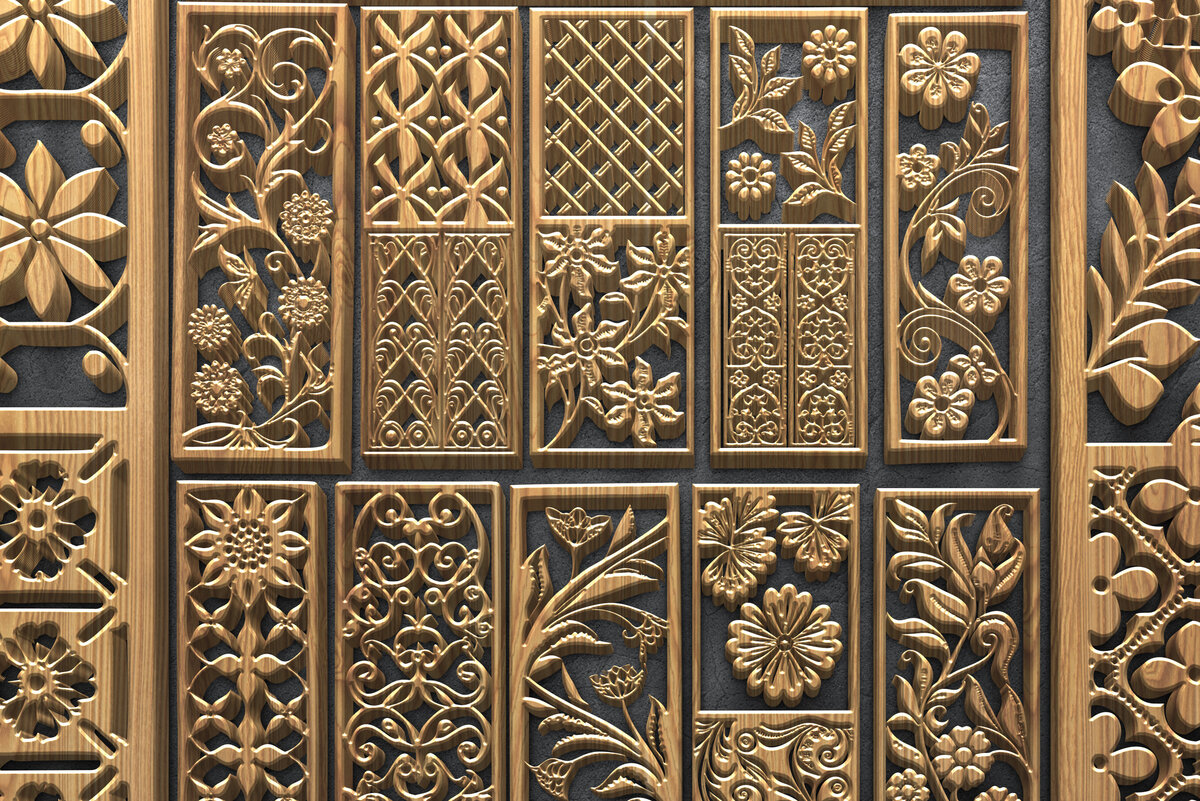 Intra απο ξύλο plywood  Χρώμα wenge 3mm-4mm πάχος - Πακέτο με φλοράλ Panel Δίασταση 4500x5400 cm INTRAFABR-120357944