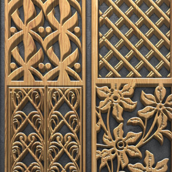Intra απο ξύλο plywood  Χρώμα wenge 3mm-4mm πάχος - Πακέτο με φλοράλ Panel Δίασταση 4500x5400 cm INTRAFABR-120357944 - Image 4