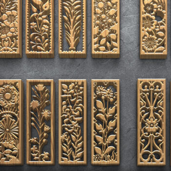 Intra απο ξύλο plywood  Χρώμα wenge 3mm-4mm πάχος - Πακέτο με φλοράλ Panel Δίασταση 3200x7200 cm INTRAFABR-120209792 - Image 1