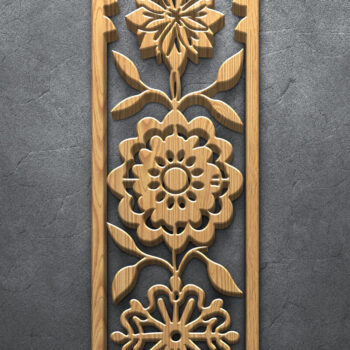 Intra απο ξύλο plywood  Χρώμα wenge 3mm-4mm πάχος - Πακέτο με φλοράλ Panel Δίασταση 3200x7200 cm INTRAFABR-120209792 - Image 3