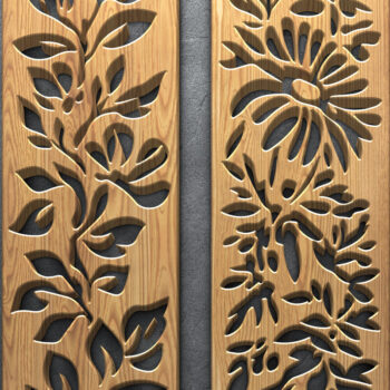 Intra απο ξύλο plywood  Χρώμα wenge 3mm-4mm πάχος - Floral Panel Σετ Δίασταση 3200x7200 cm INTRAFABR-25883590 - Image 3