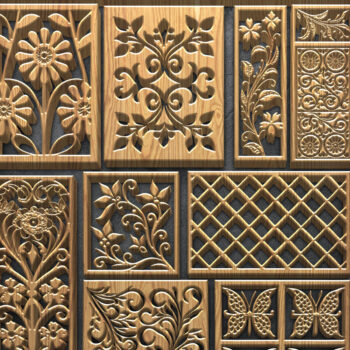 Intra απο ξύλο plywood  Χρώμα wenge 3mm-4mm πάχος - Floral Panel Σετ Δίασταση 4500x5400 cm INTRAFABR-14404656 - Image 1