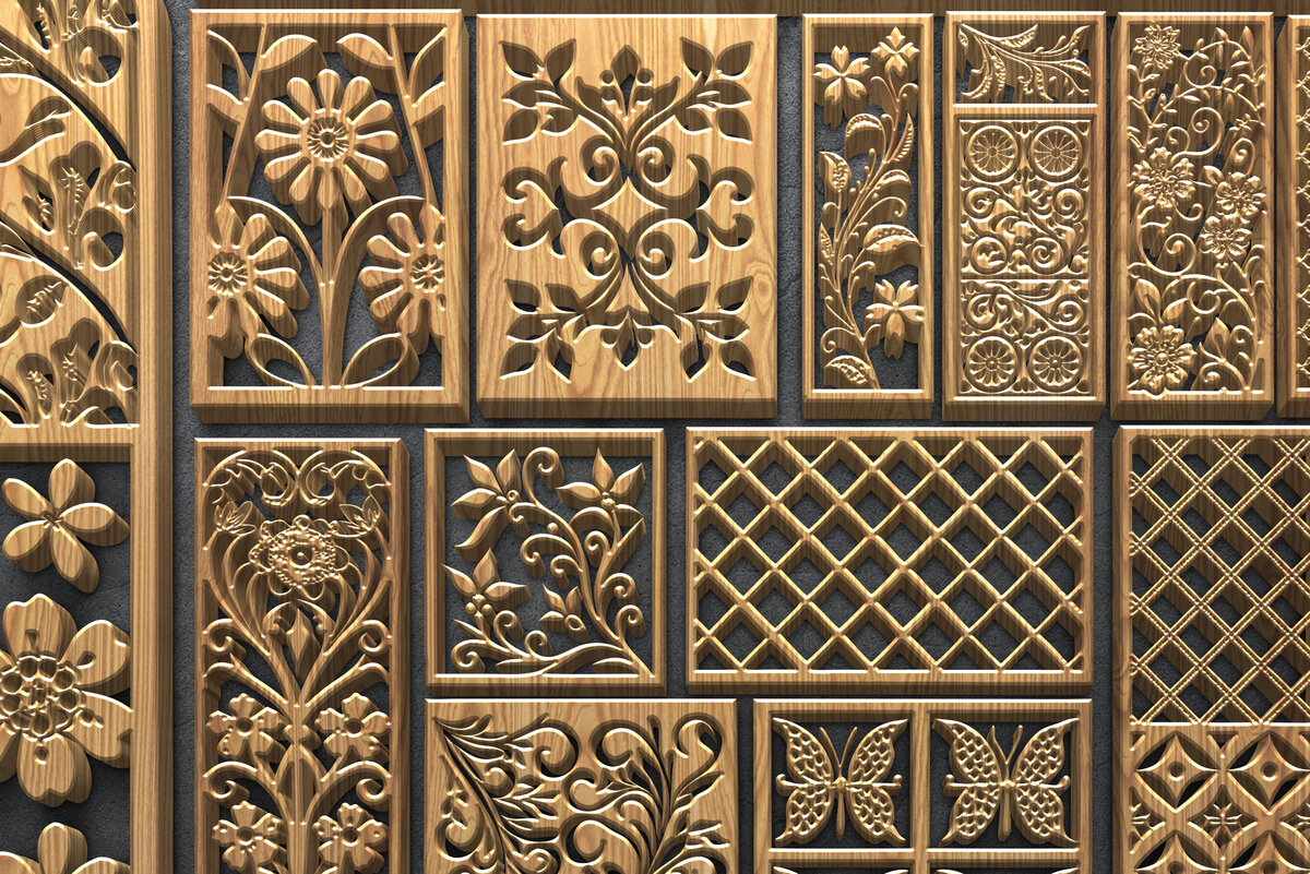 Intra απο ξύλο plywood  Χρώμα wenge 3mm-4mm πάχος - Floral Panel Σετ Δίασταση 4500x5400 cm INTRAFABR-14404656