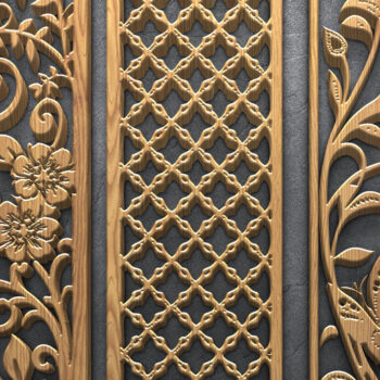 Intra απο ξύλο plywood  Χρώμα wenge 3mm-4mm πάχος - Floral Panel Σετ Δίασταση 4500x5400 cm INTRAFABR-14404656 - Image 2