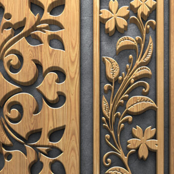 Intra απο ξύλο plywood  Χρώμα wenge 3mm-4mm πάχος - Floral Panel Σετ Δίασταση 4500x5400 cm INTRAFABR-14404656 - Image 3
