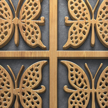 Intra απο ξύλο plywood  Χρώμα wenge 3mm-4mm πάχος - Floral Panel Σετ Δίασταση 4500x5400 cm INTRAFABR-14404656 - Image 5