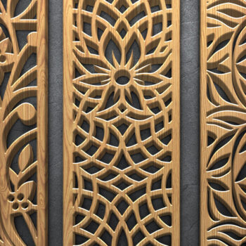 Intra απο ξύλο plywood  Χρώμα wenge 3mm-4mm πάχος - Πακέτα λουλουδιών κοπής με λέιζερ Δίασταση 3600x5400 cm INTRAFABR-14404687 - Image 2