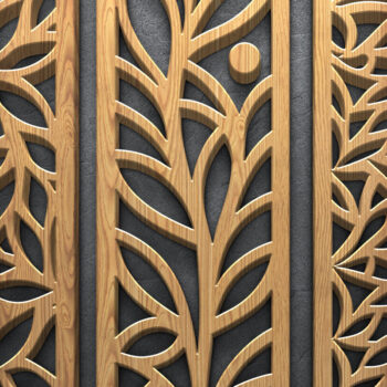 Intra απο ξύλο plywood  Χρώμα wenge 3mm-4mm πάχος - Πακέτα λουλουδιών κοπής με λέιζερ Δίασταση 3600x5400 cm INTRAFABR-14404687 - Image 3