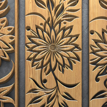 Intra απο ξύλο plywood  Χρώμα wenge 3mm-4mm πάχος - Πακέτα λουλουδιών κοπής με λέιζερ Δίασταση 3600x5400 cm INTRAFABR-14979456 - Image 2