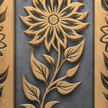 Intra απο ξύλο plywood  Χρώμα wenge 3mm-4mm πάχος - Πακέτα λουλουδιών κοπής με λέιζερ Δίασταση 3600x5400 cm INTRAFABR-14979456 - Image 3