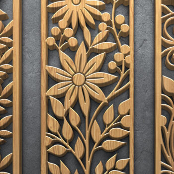 Intra απο ξύλο plywood  Χρώμα wenge 3mm-4mm πάχος - Πακέτα λουλουδιών κοπής με λέιζερ Δίασταση 3600x5400 cm INTRAFABR-14979456 - Image 4