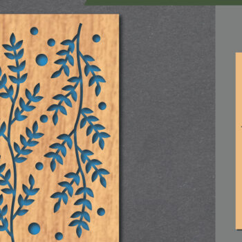 Intra απο ξύλο plywood  Χρώμα wenge 3mm-4mm πάχος - Διακόσμηση τοίχου με λουλούδια κοπής με λέιζερ 1 Δίασταση 20x20 cm INTRAFABR-99167254 - Image 1