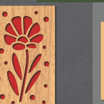 Intra απο ξύλο plywood  Χρώμα wenge 3mm-4mm πάχος - Διακόσμηση τοίχου με φλοράλ 3 Δίασταση 20x20 cm INTRAFABR-97569846 - Image 1