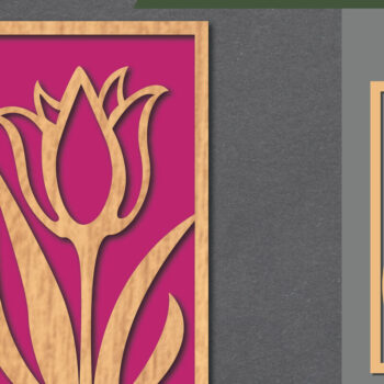 Intra απο ξύλο plywood  Χρώμα wenge 3mm-4mm πάχος - Floral Διακόσμηση τοίχου με 6 Δίασταση 20x20 cm INTRAFABR-97570083 - Image 1