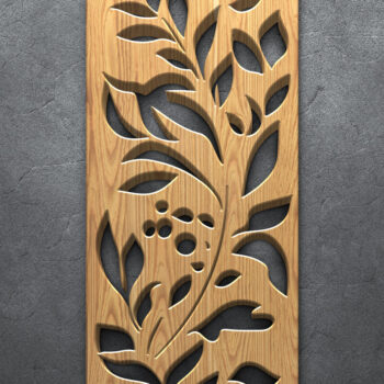 Intra απο ξύλο plywood  Χρώμα wenge 3mm-4mm πάχος - Δέσμη πάνελ λουλουδιών με λέιζερ Δίασταση 3200x7200 cm INTRAFABR-97570152 - Image 4