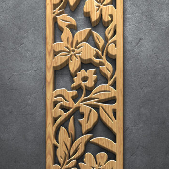 Intra απο ξύλο plywood  Χρώμα wenge 3mm-4mm πάχος - Πακέτο πάνελ λέιζερ Floral Δίασταση 3200x7200 cm INTRAFABR-97570223 - Image 4