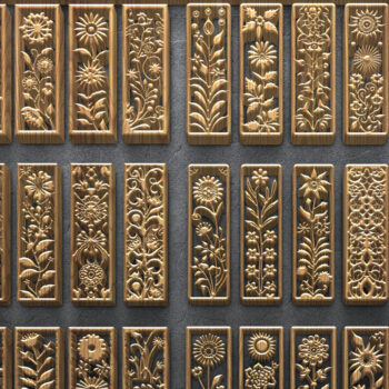 Intra απο ξύλο plywood  Χρώμα wenge 3mm-4mm πάχος - Αρχεία αποκοπής λουλουδιών λέιζερ Δίασταση 3200x7200 cm INTRAFABR-97570381 - Image 1